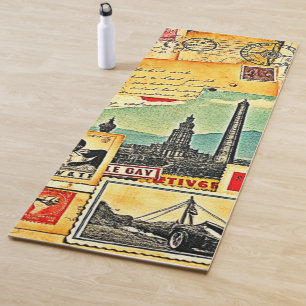 Tapete De Yoga Viagem Postal Histórica