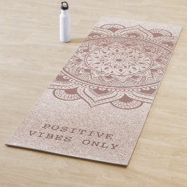 Tapete De Yoga Vibes Positivas Apenas Citação de Texto Personaliz