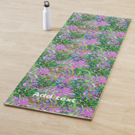 Tapete De Yoga Vibrações Felizes de Jardim Arte Floral Abstrata