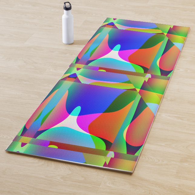 Tapete De Yoga 🌈 Vibrant Abstract Yoga Mat (In Situ)