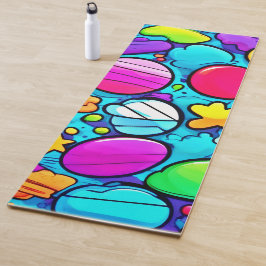 Tapete De Yoga Vibrant Abstrato Candyland