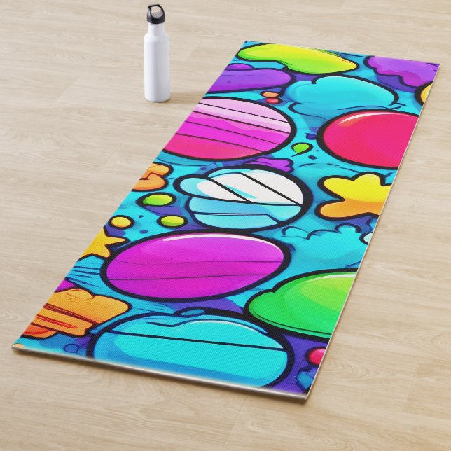 Tapete De Yoga Vibrant Abstrato Candyland (In Situ)