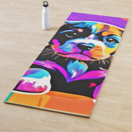 Tapete De Yoga Vibrant Puppy Trabalho de arte