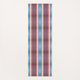 Tapete De Yoga Vibrant red, blue and pink stripes pattern