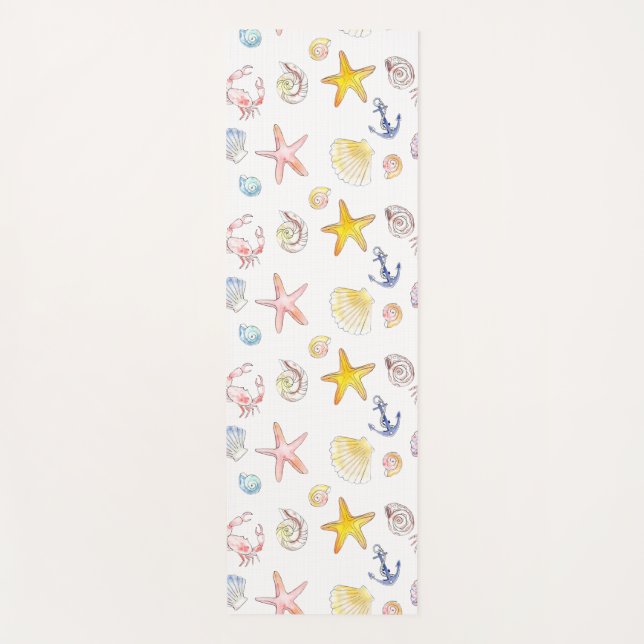 Tapete De Yoga Vida e Ancoras Marinhas (Frente)