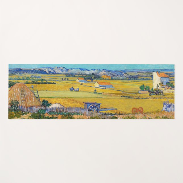 Tapete De Yoga Vincent van Gogh - Colheita em La Crau (Frente (Horizontal))