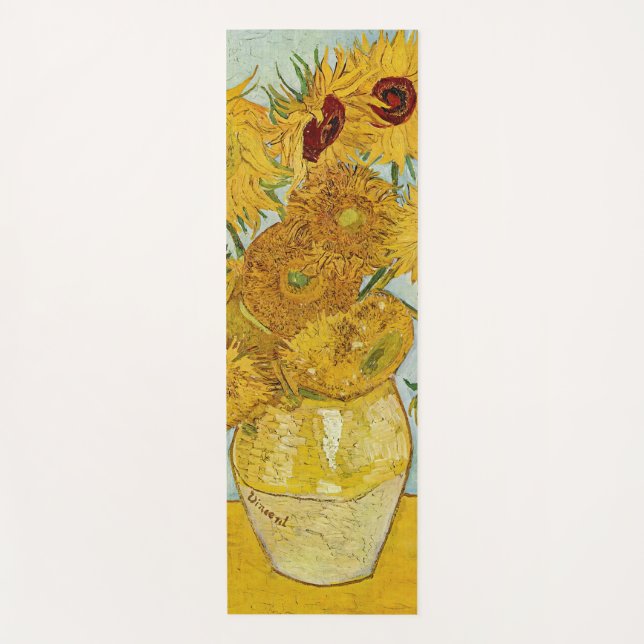 Tapete De Yoga Vincent Van Gogh - Vase com Doze Girassóis (Frente)