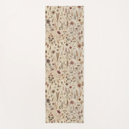 Tapete De Yoga Vintage Herbarium Pressed Flower Botanical Yoga