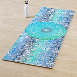 Tapete De Yoga Vintage Mandala sobre Azulejos Shimmery