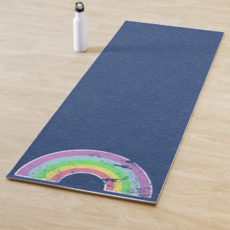 Tapete De Yoga Vintage Rainbow no Faux Denim Yoga Mat