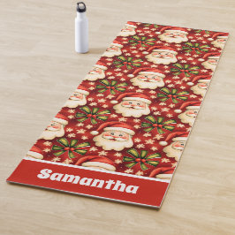 Tapete De Yoga Vintage Retro Natal Papai Noel e Arcos