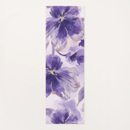 Tapete De Yoga Violet Blooms Watercolor Purple Flowers Painted