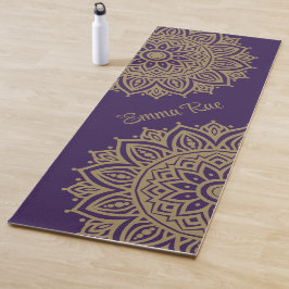 Tapete De Yoga Violeta Roxo e Tan Mandala