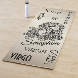 Tapete De Yoga Virgo Personalizado Zodíaco Antiquado Dourado