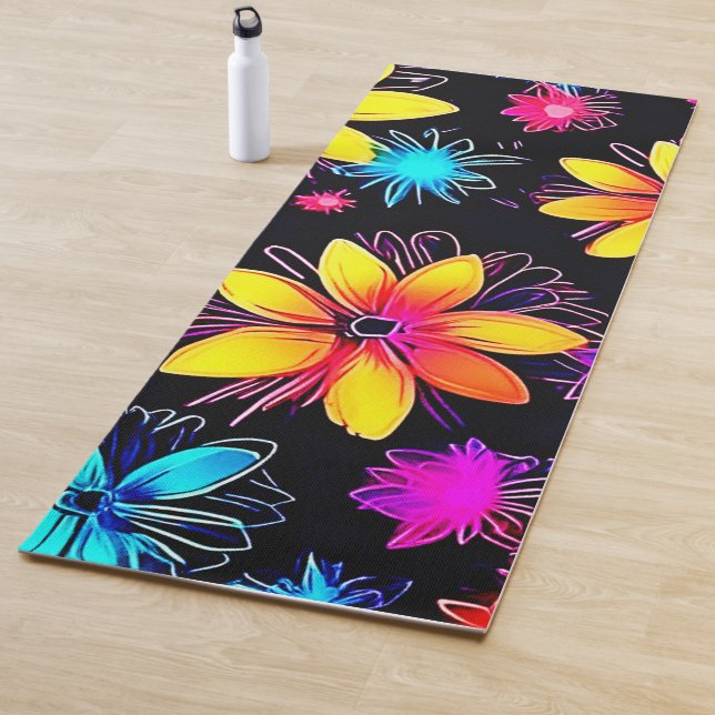 Tapete De Yoga Vivid Neon Floral (In Situ)