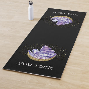 Tapete De Yoga Você Rock Ametist Crystals Mystical Watercolor