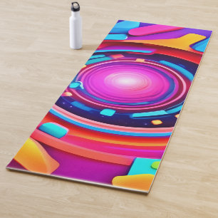 Tapete De Yoga Vortex Cósmico: Uma Odisseia Neon