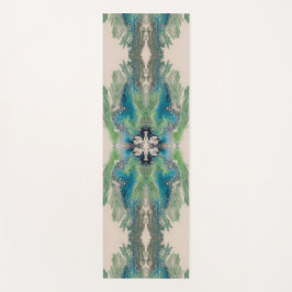 Tapete De Yoga Water Path Flow – Abstract Aqua & Green Fluid Art 