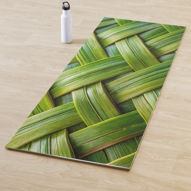 Tapete De Yoga Weave verde fresca de bambu (In Situ)