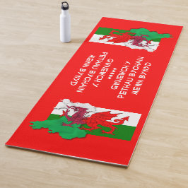 Tapete De Yoga Welsh Flag of Wales DAVID QUOTE Red