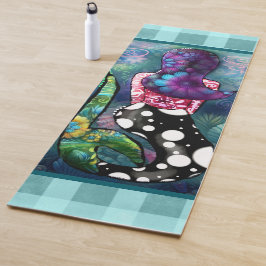 Tapete De Yoga Whimsical Abstract Mermaid Nautical Teal Seashells