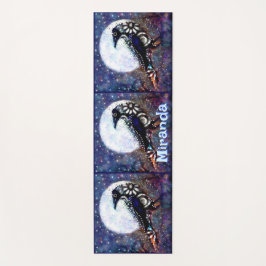 Tapete De Yoga Whimsical Raven Moon Floral Personalizado