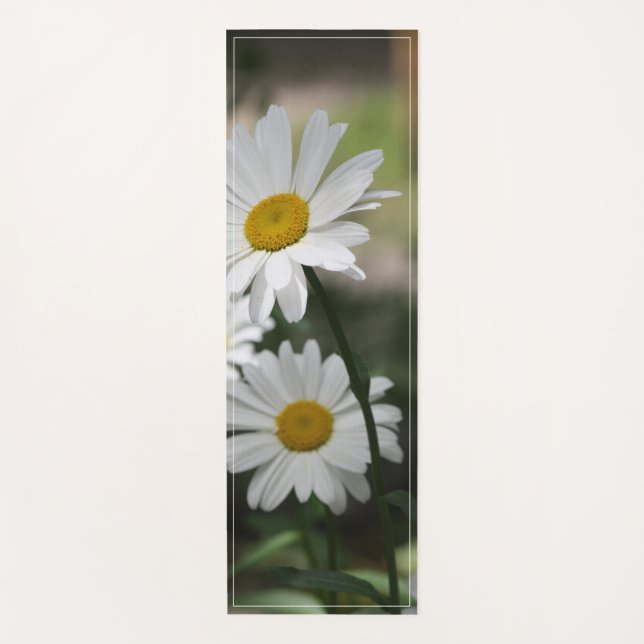 Tapete De Yoga White Blooming Daisies (Frente)