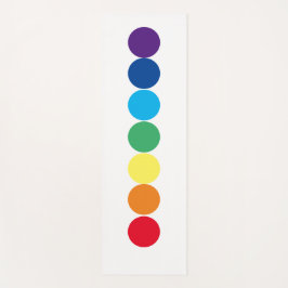 Tapete De Yoga White Chakra Rainbow Dot Yoga Mat