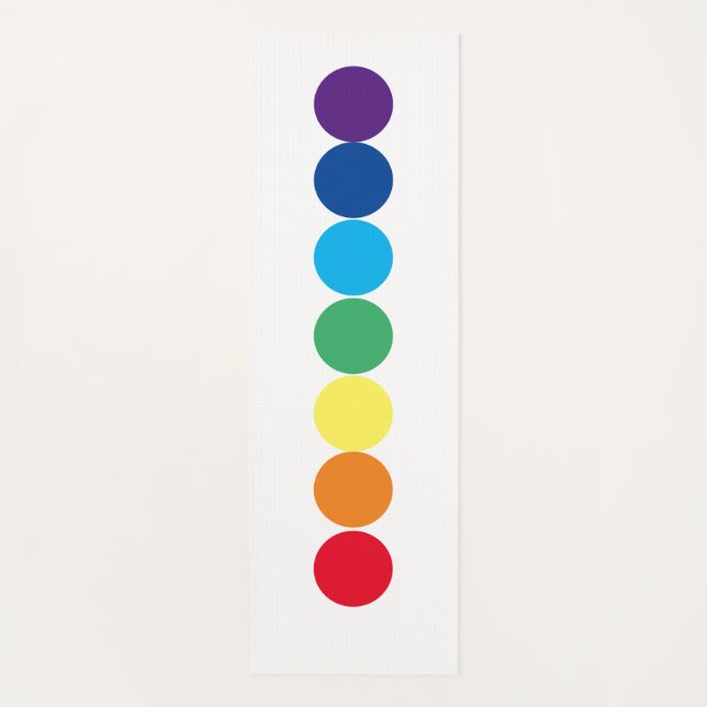 Tapete De Yoga White Chakra Rainbow Dot Yoga Mat (Frente)