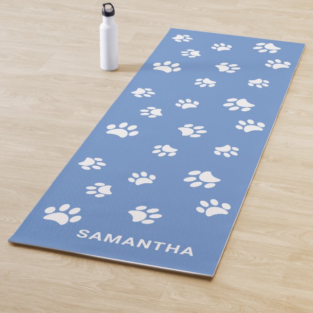Tapete De Yoga White Paw Azul-Cinto Imprime Personalizado (In Situ)