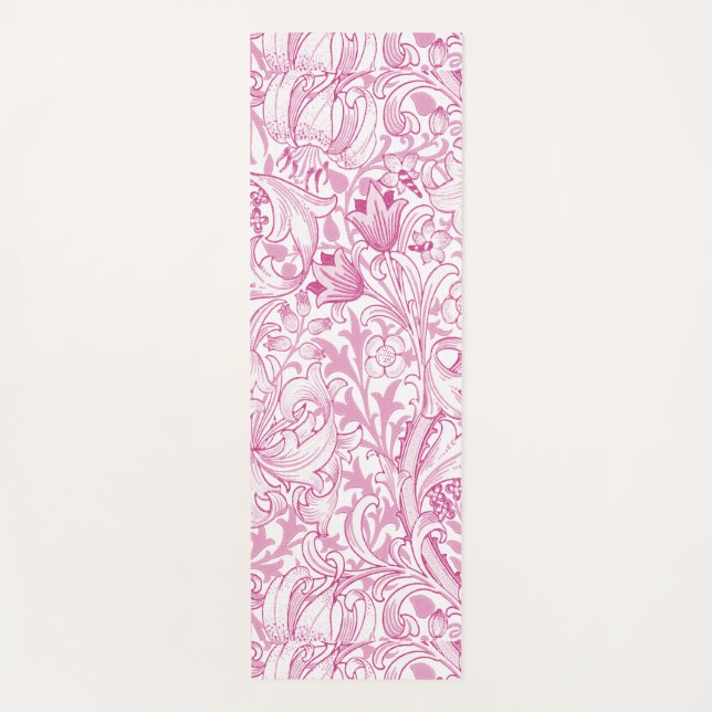 Tapete De Yoga William Morris Ouro Lily Floral Patterno (Frente)