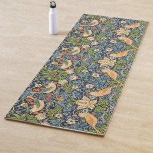 Tapete De Yoga William Morris Strawberry Thief Padrão Floral