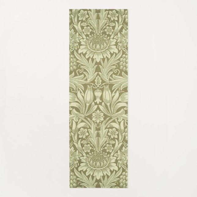 Tapete De Yoga William Morris Sunflower Green Flower (Frente)