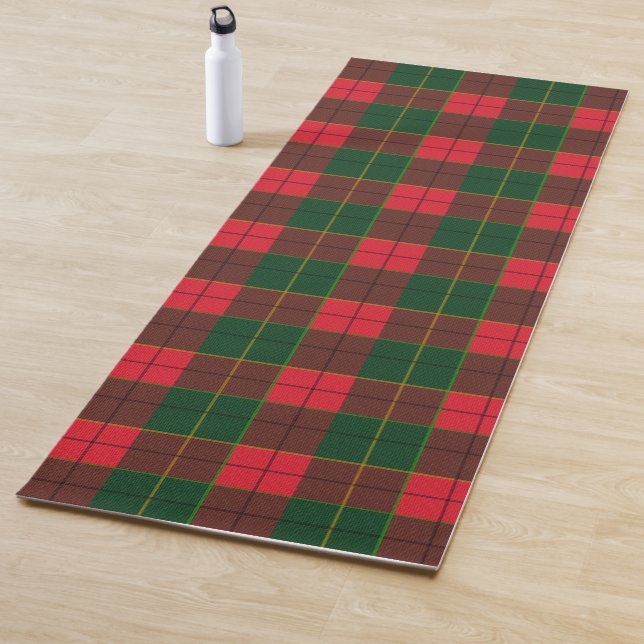 Tapete De Yoga Winter Holiday Tartan pattern  Scottish red green (In Situ)