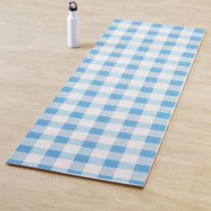 Tapete De Yoga Xadrez Azul Bebê
