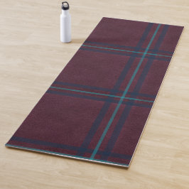 Tapete De Yoga Xadrez Cozy Maroon e Ponto Suíço