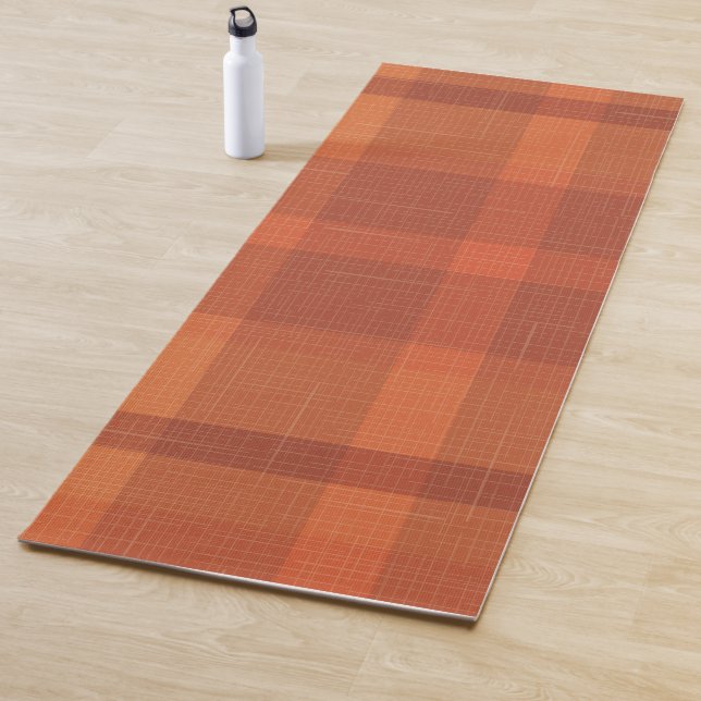 Tapete De Yoga Xadrez de outono Russo Laranja Tartan (In Situ)