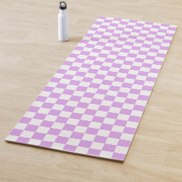 Tapete De Yoga Xadrez lavanda claro clássico