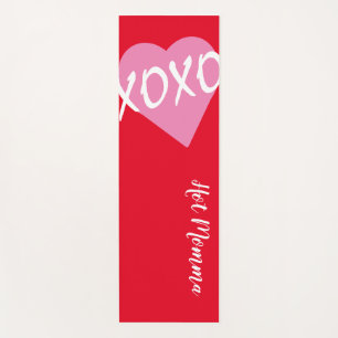 Tapete De Yoga XOXO XOXO Abraços XOXO Branco, Cor-de-Rosa, Kisses