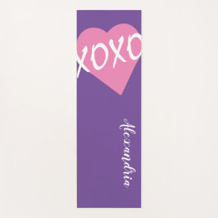 Tapete De Yoga XOXO XOXO XOXO Branco, cor-de-rosa, beija-roxo