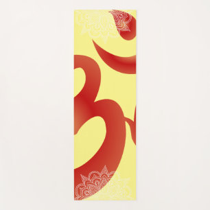 Tapete De Yoga Yellow e Red Om Mandala Yoga Mat