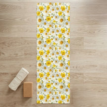 Yellow Watercolor Wildflower Pattern 