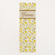 Yellow Wildflowers Pattern Monogram Name