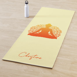 Tapete De Yoga Yoga Amarelo Laranja com Nome Personalizado