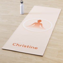 Tapete De Yoga Yoga Beige Orange e nome personalizado