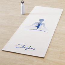 Yoga Branco Azul com Nome Personalizado