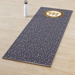 Tapete De Yoga Yoga de Exercício Moderno Monograma Dourado Brilho