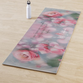 Tapete De Yoga Yoga Floral Rosa Personalizado - Nome Personalizad