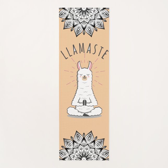 Tapete De Yoga Yoga Llama - Llamaste Pun Mindancy Mandala (Frente)