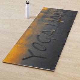 Tapete De Yoga Yoga Man Yellow Blue Cinza rustic